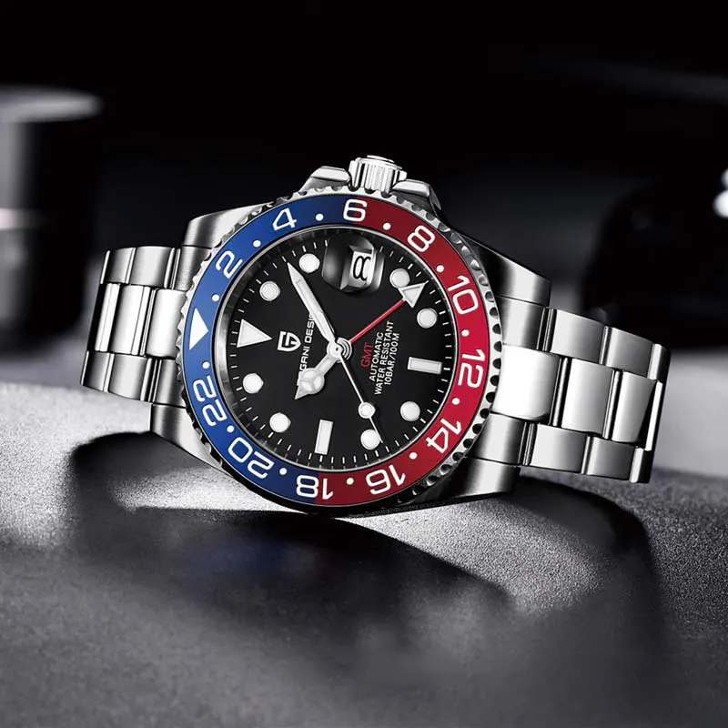 Pagani Design GMT-Master Automatic Pepsi Men's Watch-  PD-1662